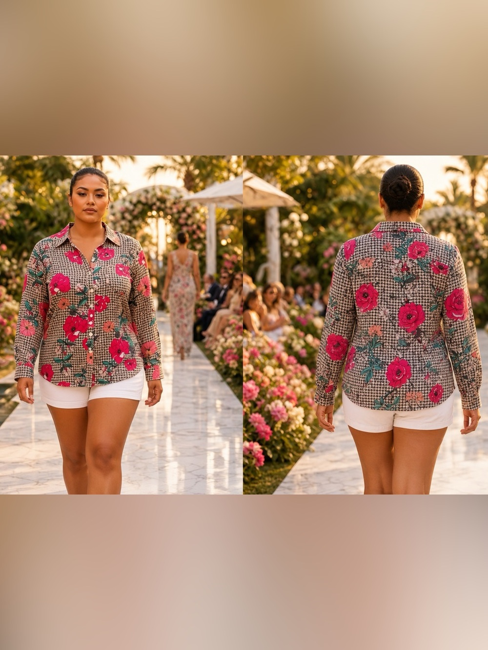 🌸Floral Button-Down Blouse- Pink Floral Print🌸